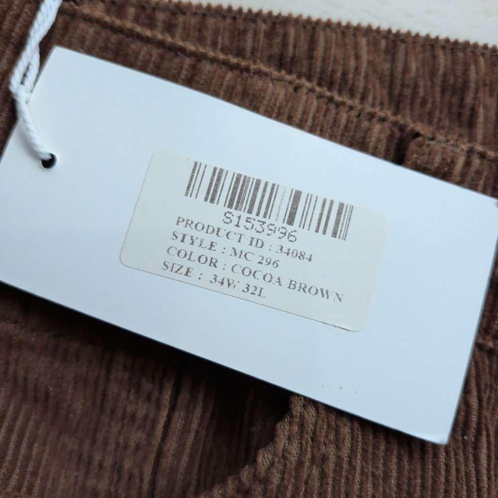 NEW Madcap England Corduroy Bell Bottom Flare Pants Mens 34x32 Brown Retro 70s - Picture 3 of 13